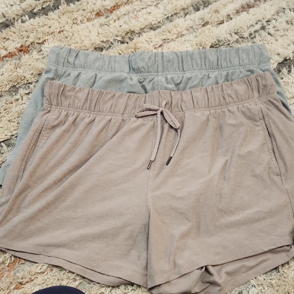 Athletic Works Women's Tan and Gray Athletic Shorts